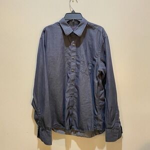 UNTUCKit Men's Long Sleeve Button Up‎ All Cotton Shirt Gray Size Med Pocket